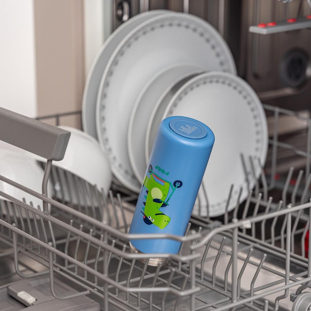 REER Sticla de baut cu pai din otel inoxidabil 350ml albastru
