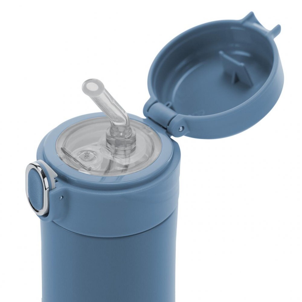REER Sticla de baut cu pai din otel inoxidabil 350ml albastru