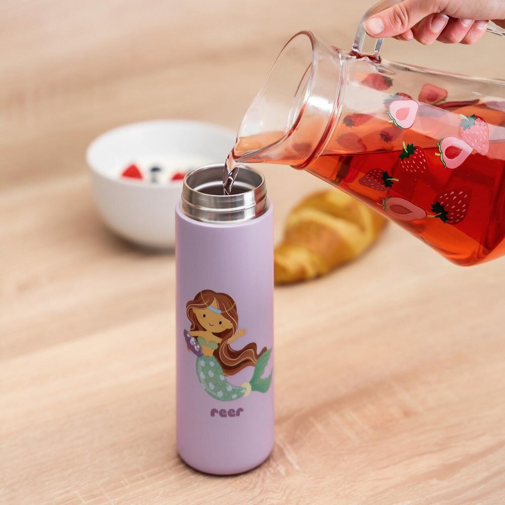 REER Sticla de baut cu pai din otel inoxidabil 350ml violet