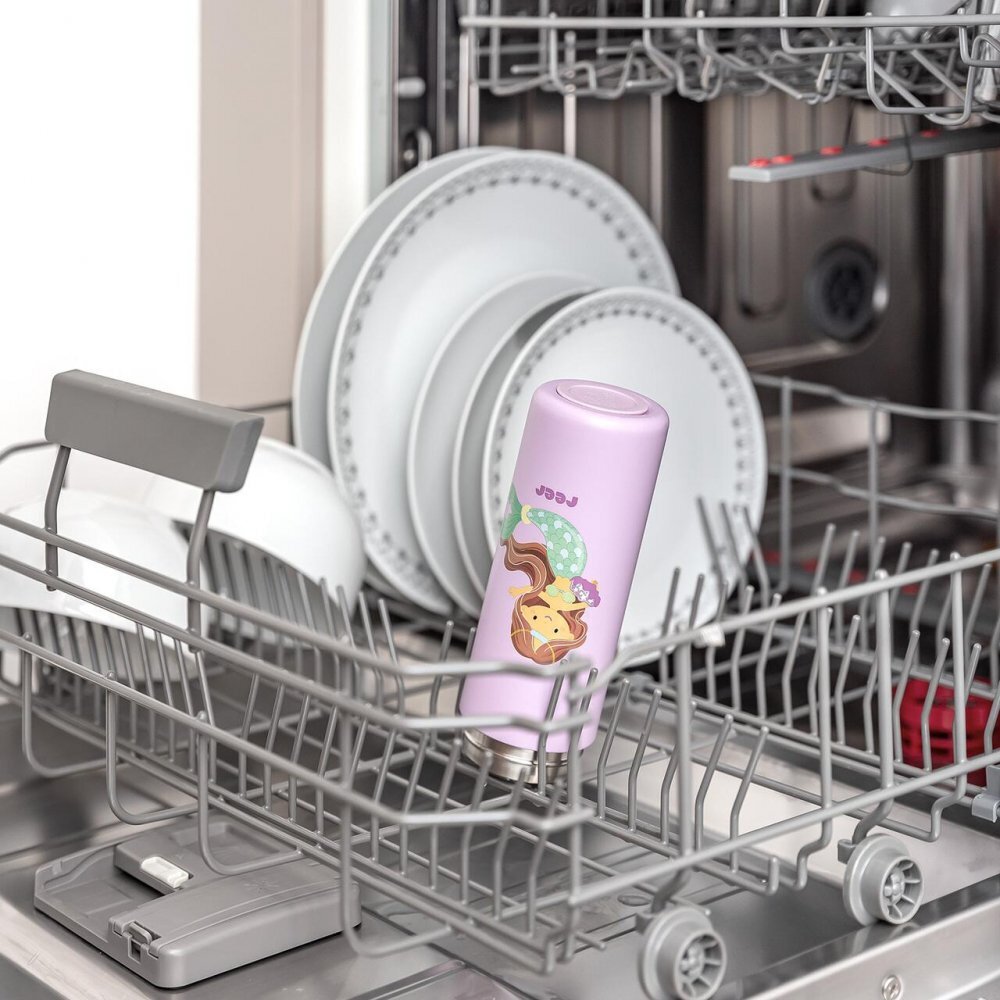 REER Sticla de baut cu pai din otel inoxidabil 350ml violet
