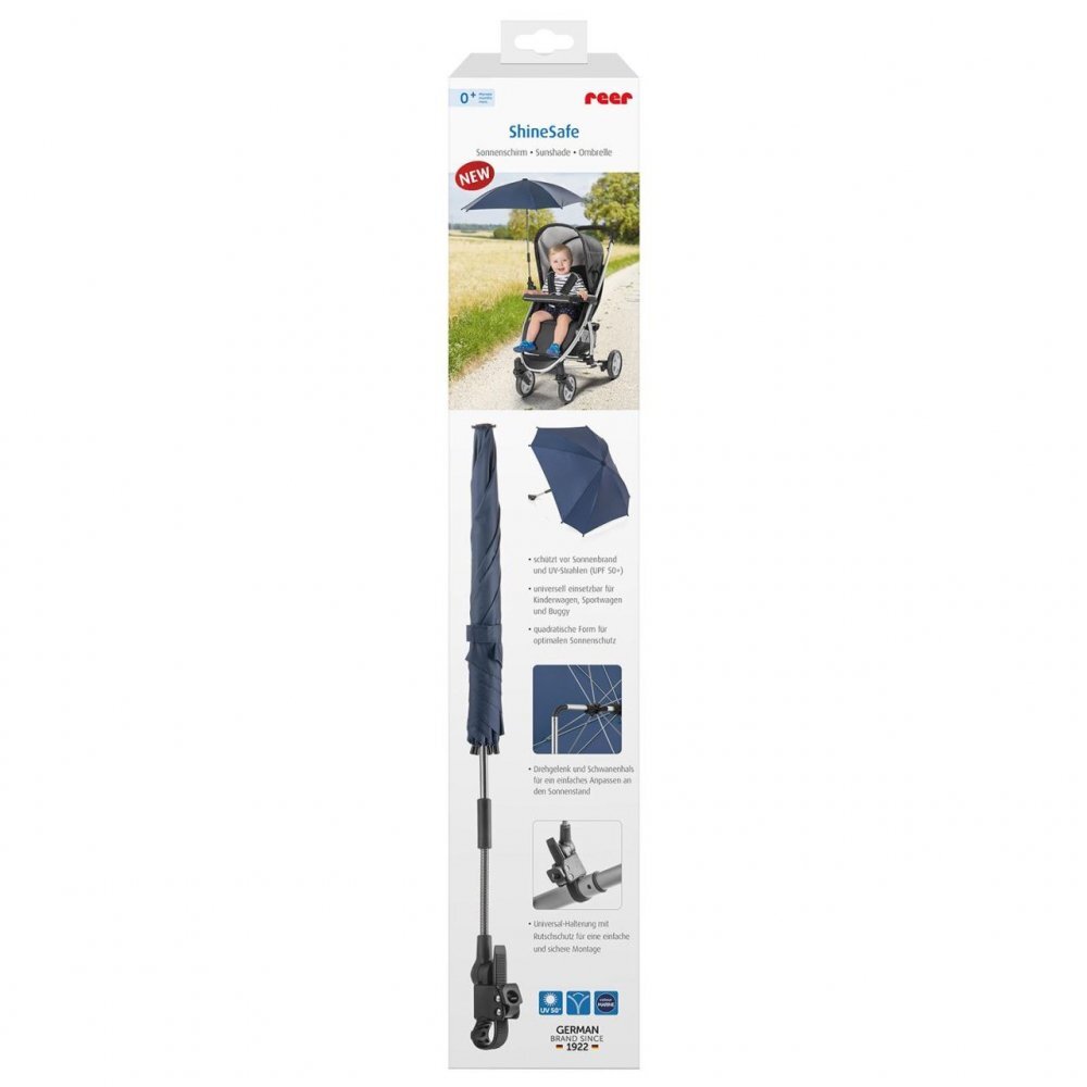REER Umbreluta de soare ajustabila cu protectie solara UV 50+ pentru carucior bebelusi albastra ShineSafe Blue 84163