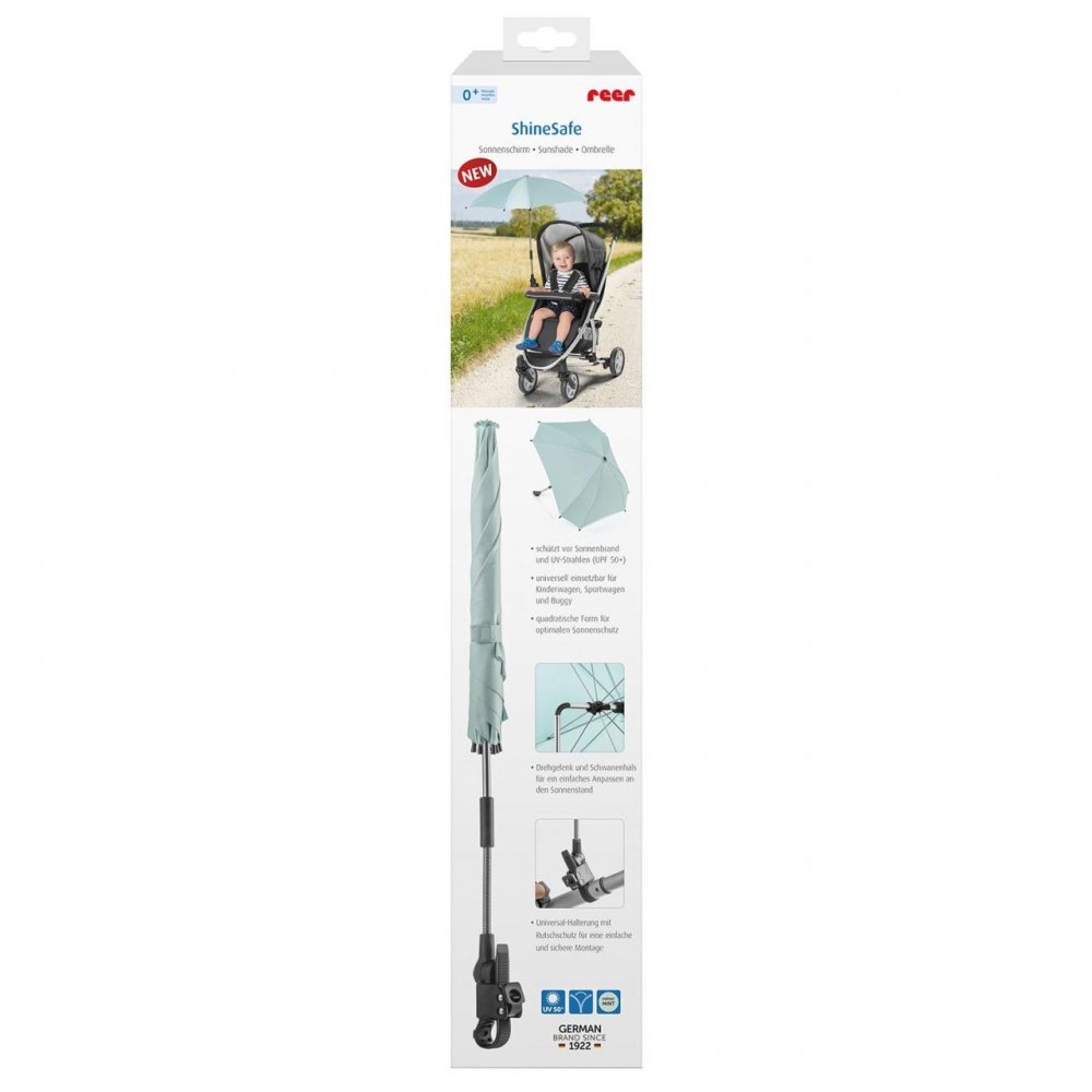 REER Umbreluta de soare ajustabila cu protectie solara UV 50+ pentru carucior bebelusi menta ShineSafe Mint 84173