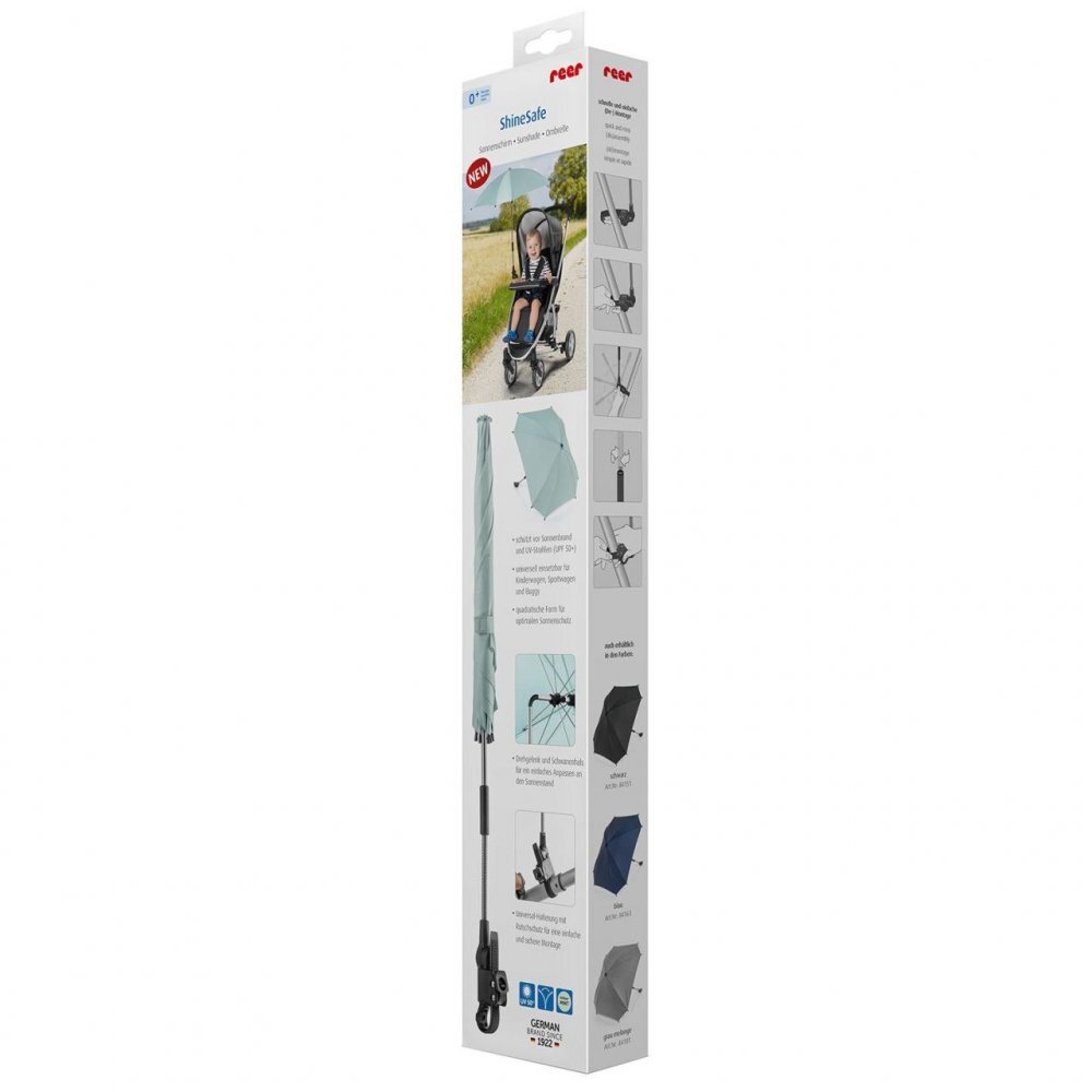 REER Umbreluta de soare ajustabila cu protectie solara UV 50+ pentru carucior bebelusi menta ShineSafe Mint 84173