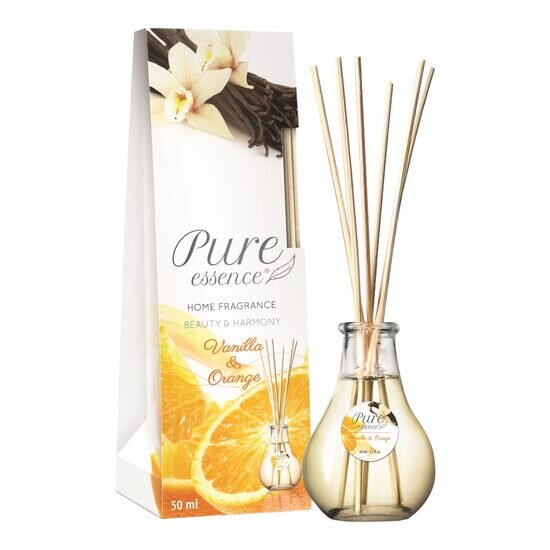 Revers Difuzor cu betisoare parfumate Pure Essence vanilie si flori de portocala 50 ml
