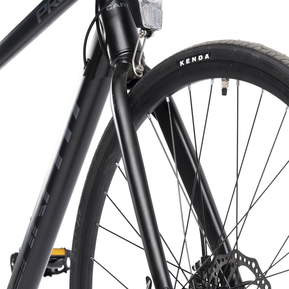 Rich Bicicleta Carpat Pro C27216C NegruGri de orassosea tip semicursiera roti 28 inch 16 viteze inaltime utilizator 170-195 cm greutate suportata 120 kg