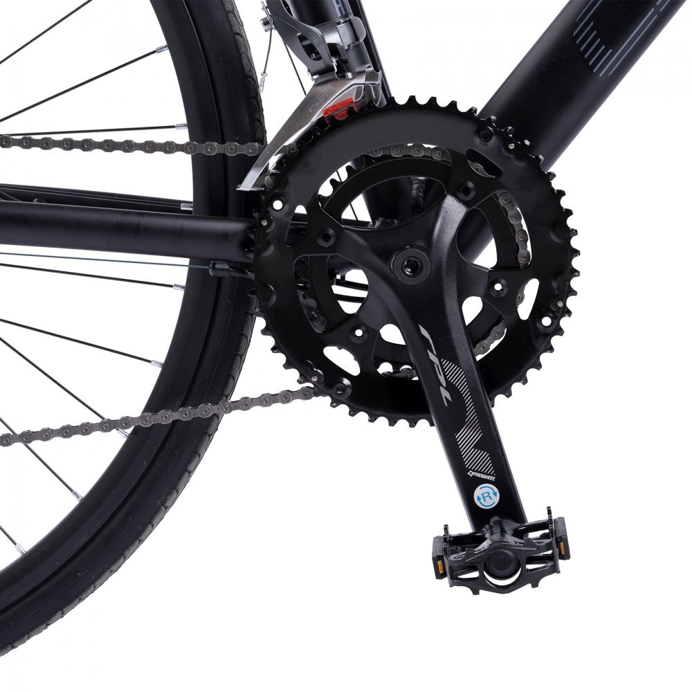 Rich Bicicleta Carpat Pro C27216C NegruGri de orassosea tip semicursiera roti 28 inch 16 viteze inaltime utilizator 170-195 cm greutate suportata 120 kg