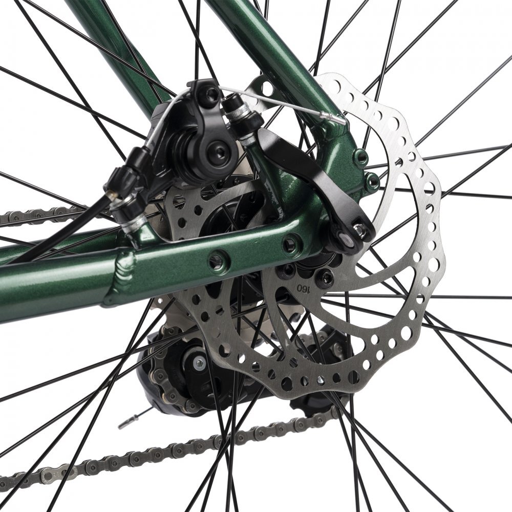 Rich Bicicleta Carpat Pro C27216C VerdeNegru de orassosea tip semicursiera roti 28 inch 16 viteze inaltime utilizator 170-195 cm greutate suportata 120 kg