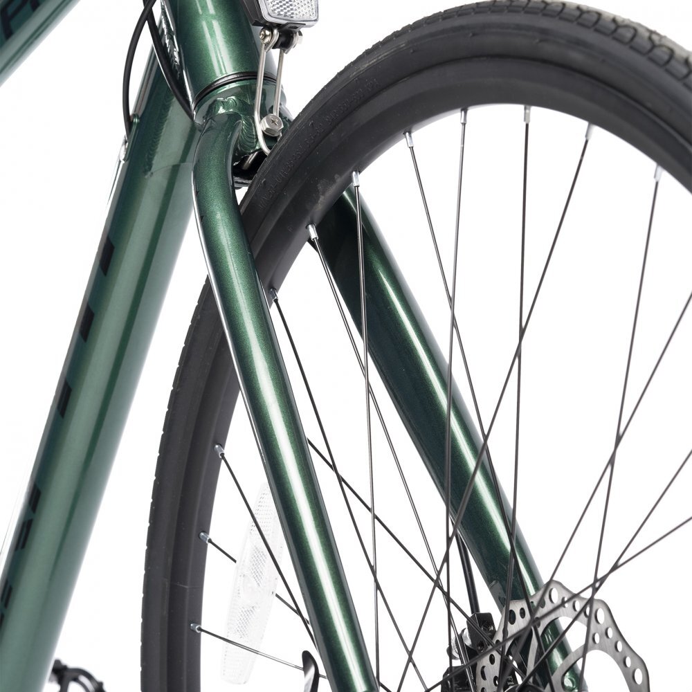 Rich Bicicleta Carpat Pro C27216C VerdeNegru de orassosea tip semicursiera roti 28 inch 16 viteze inaltime utilizator 170-195 cm greutate suportata 120 kg