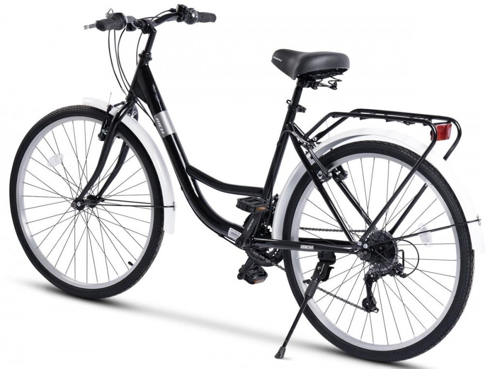 Rich Bicicleta City Classic Echipare Linie Carpat 21 Viteze roti 26 Inch fV-Brake R2632A Negru