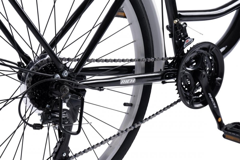 Rich Bicicleta City Classic Echipare Linie Carpat 21 Viteze roti 26 Inch fV-Brake R2632A Negru