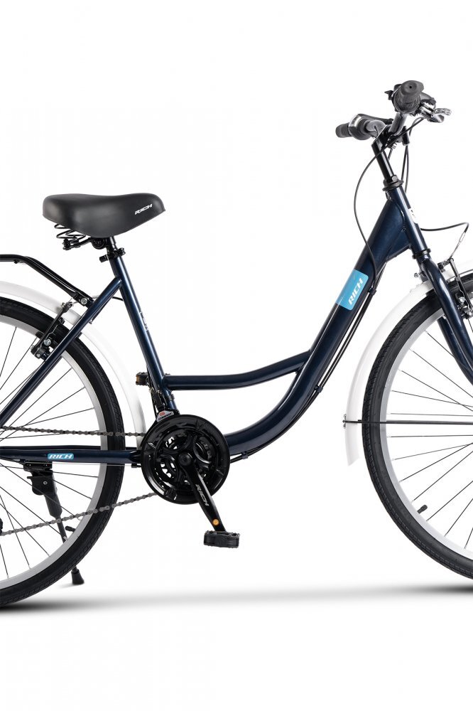 Rich Bicicleta R2632A Albastru City Classic 21 viteze roti 26 inch frane V-Brake greutate suportata 120 kg