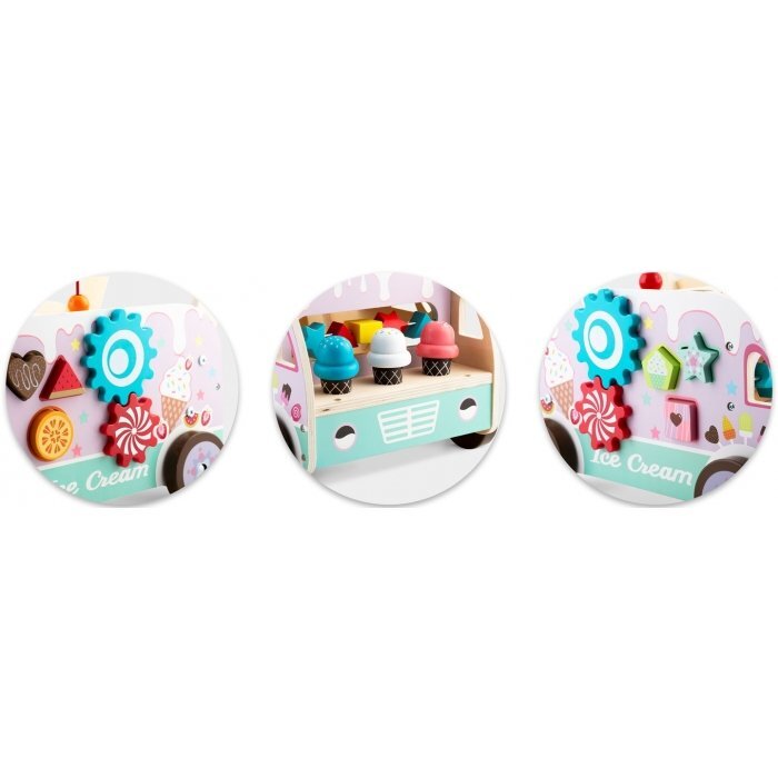 Ricokids Antemergator din lemn tip magazin cu inghetata si diverse activitati 48 x 27.5 x 40.5 cm RK-873