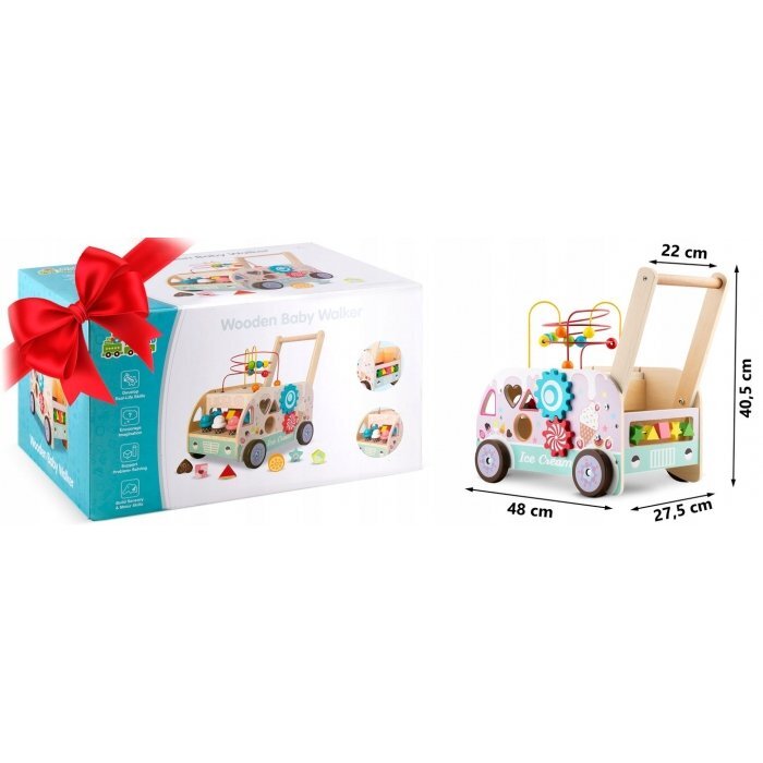 Ricokids Antemergator din lemn tip magazin cu inghetata si diverse activitati 48 x 27.5 x 40.5 cm RK-873