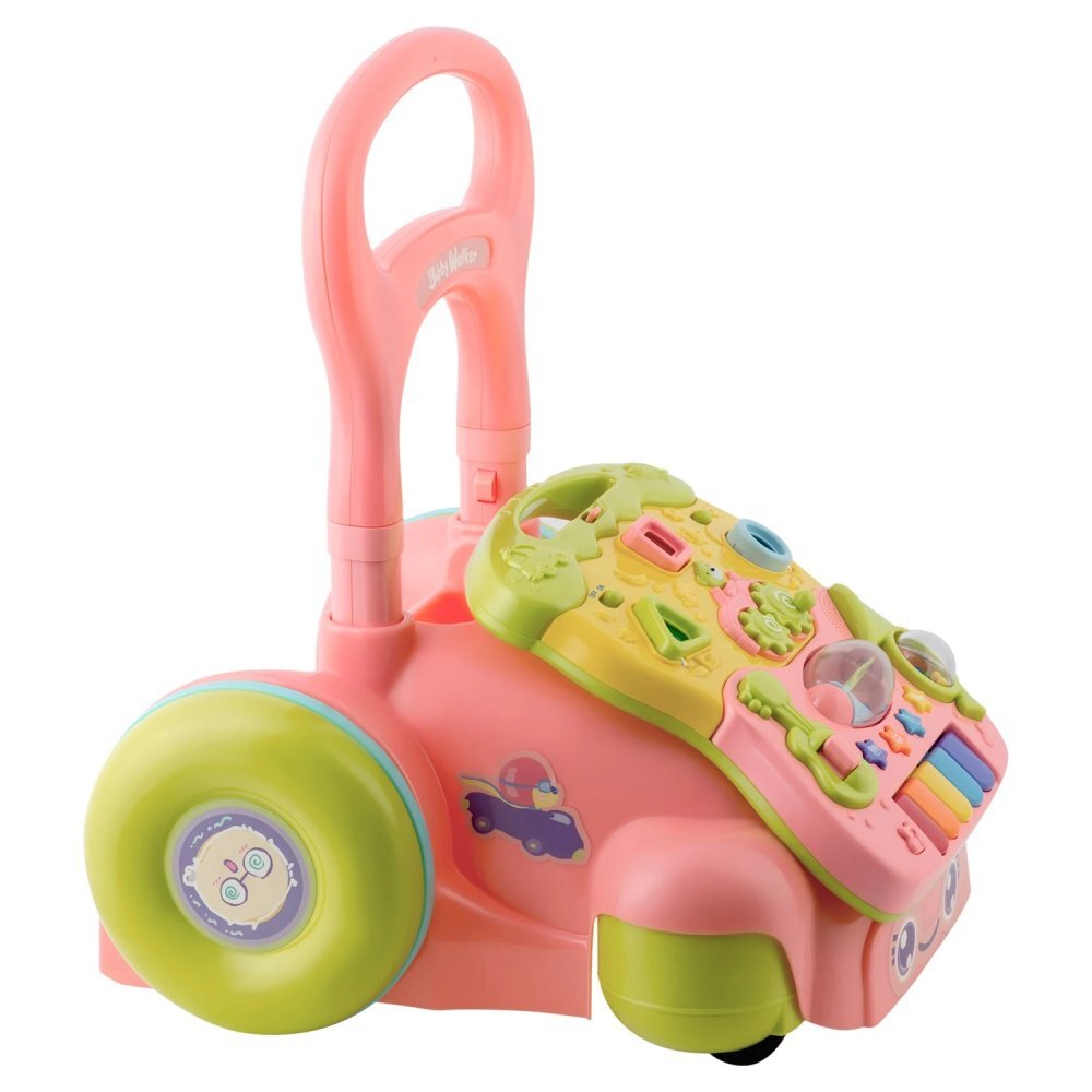 Ricokids Antepremergator educational multifunctional 2in1 Walker Car Roz cu panou interactiv detasabilpianangrenaje mobilezornaitoriroti cu blocare