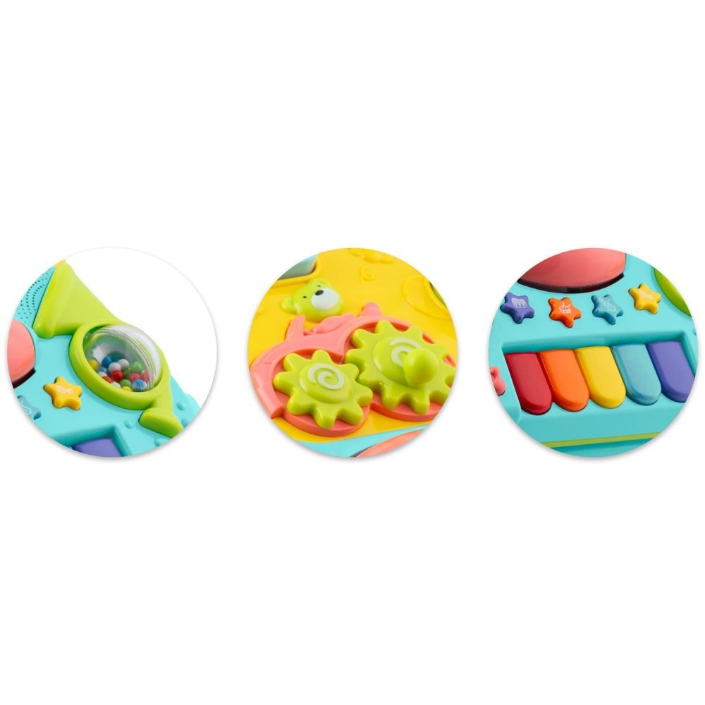 Ricokids Antepremergator educational multifunctional 2in1 Walker Car Turcoaz cu panou interactiv detasabilpianangrenaje mobilezornaitoriroti cu blocare