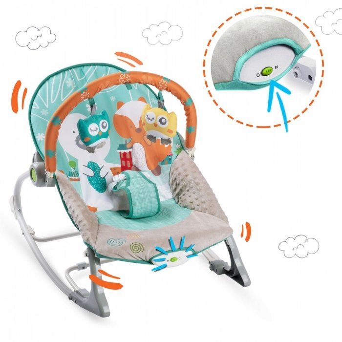 Ricokids Balansoar cu vibratii vulpita si ursul 7309 turcoaz