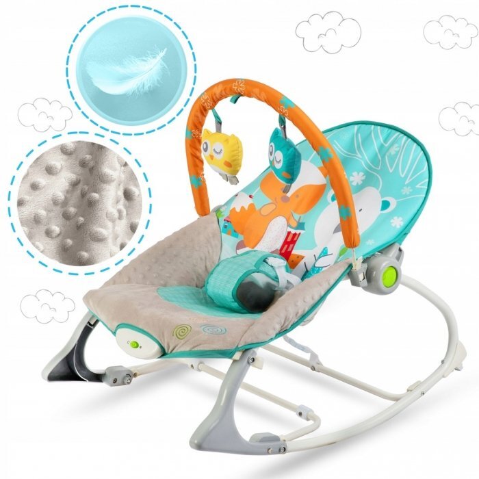 Ricokids Balansoar cu vibratii vulpita si ursul 7309 turcoaz
