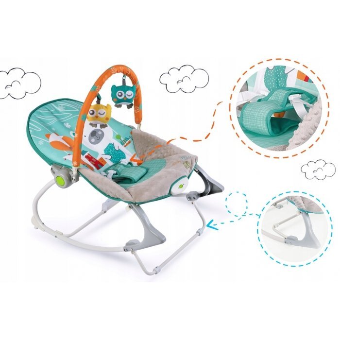 Ricokids Balansoar cu vibratii vulpita si ursul 7309 turcoaz