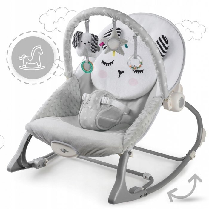 Ricokids Balansoar multifunctional cu vibratii panda 3 jucarii 7323 gri