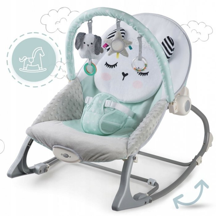 Ricokids Balansoar multifunctional cu vibratii panda 3 jucarii 7324 turcoaz