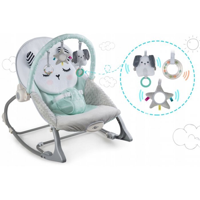 Ricokids Balansoar multifunctional cu vibratii panda 3 jucarii 7324 turcoaz