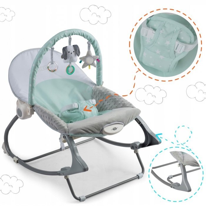 Ricokids Balansoar multifunctional cu vibratii panda 3 jucarii 7324 turcoaz