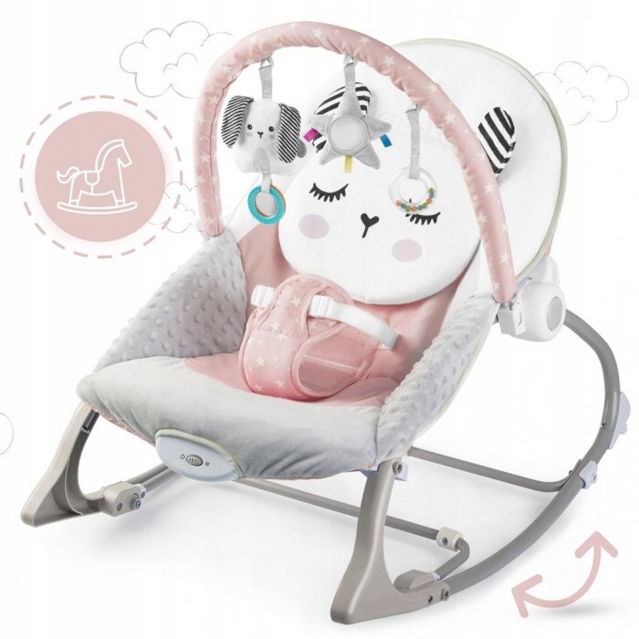 Ricokids Balansoar multifunctional cu vibratii panda 3 jucarii 7325 roz