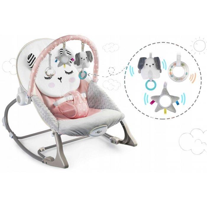 Ricokids Balansoar multifunctional cu vibratii panda 3 jucarii 7325 roz