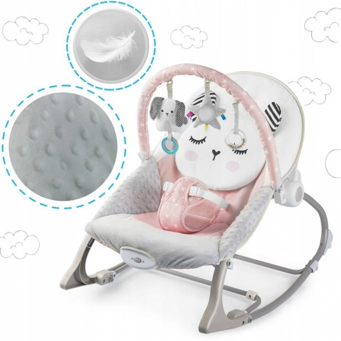 Ricokids Balansoar multifunctional cu vibratii panda 3 jucarii 7325 roz