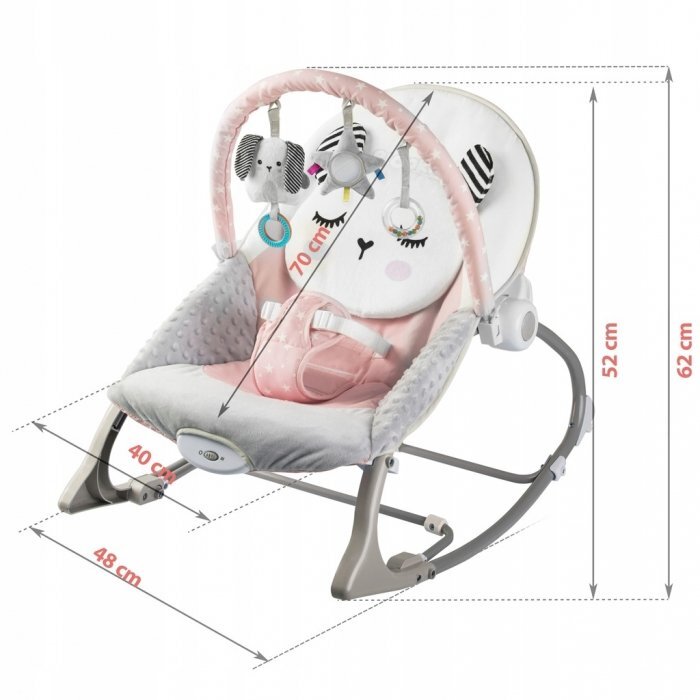 Ricokids Balansoar multifunctional cu vibratii panda 3 jucarii 7325 roz