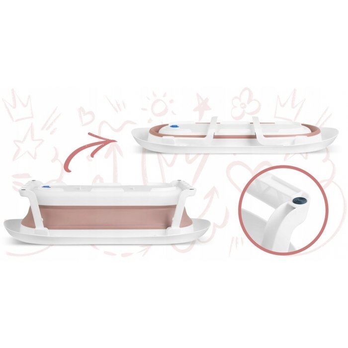 Ricokids Cadita de baie cu dop de scurgere roz