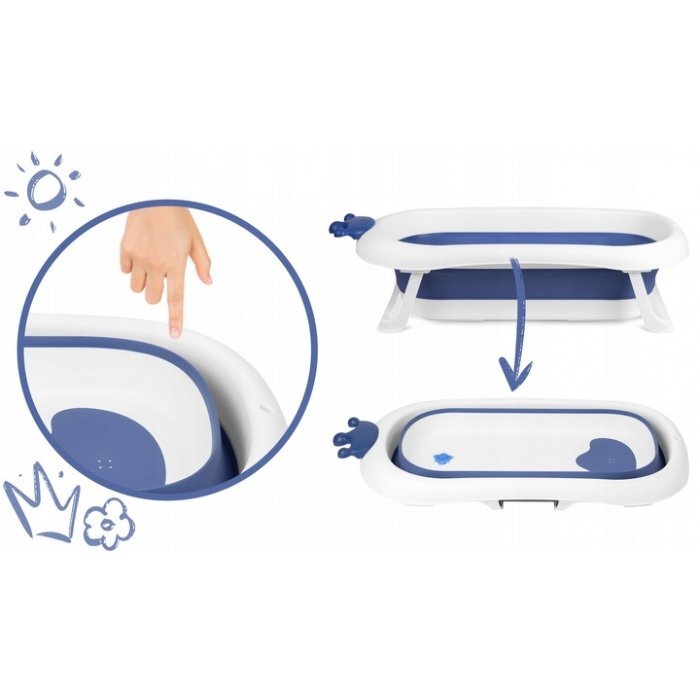 Ricokids Cadita de baie cu dop de scurgere si pernita inclusa albastru