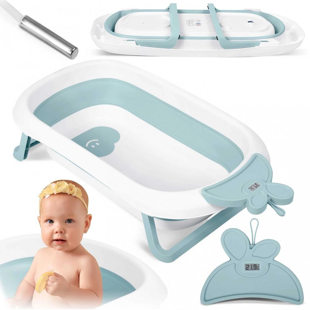 Ricokids Cadita pliabila cu termometru digital inclus Butterfly Blue