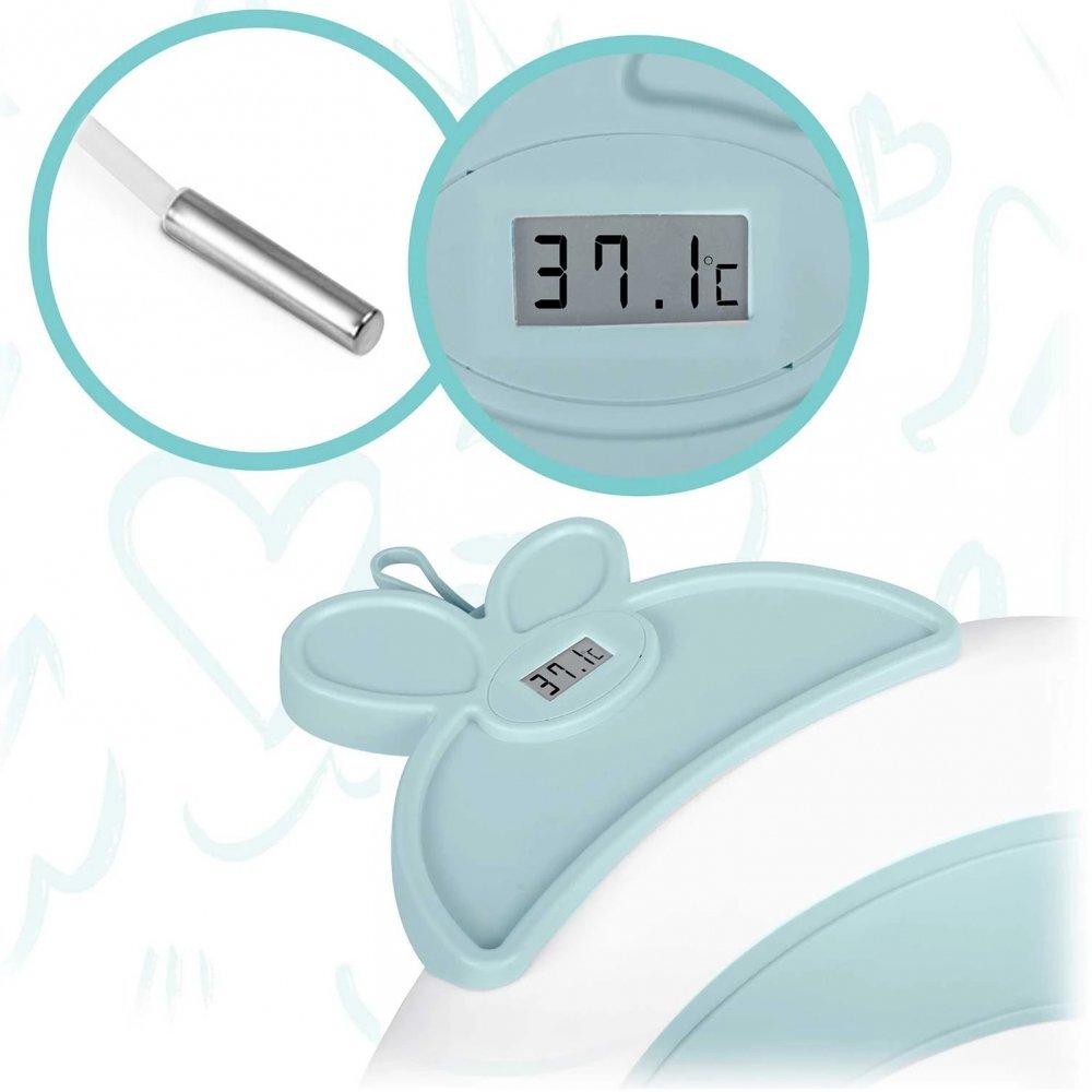Ricokids Cadita pliabila cu termometru digital inclus Butterfly Blue