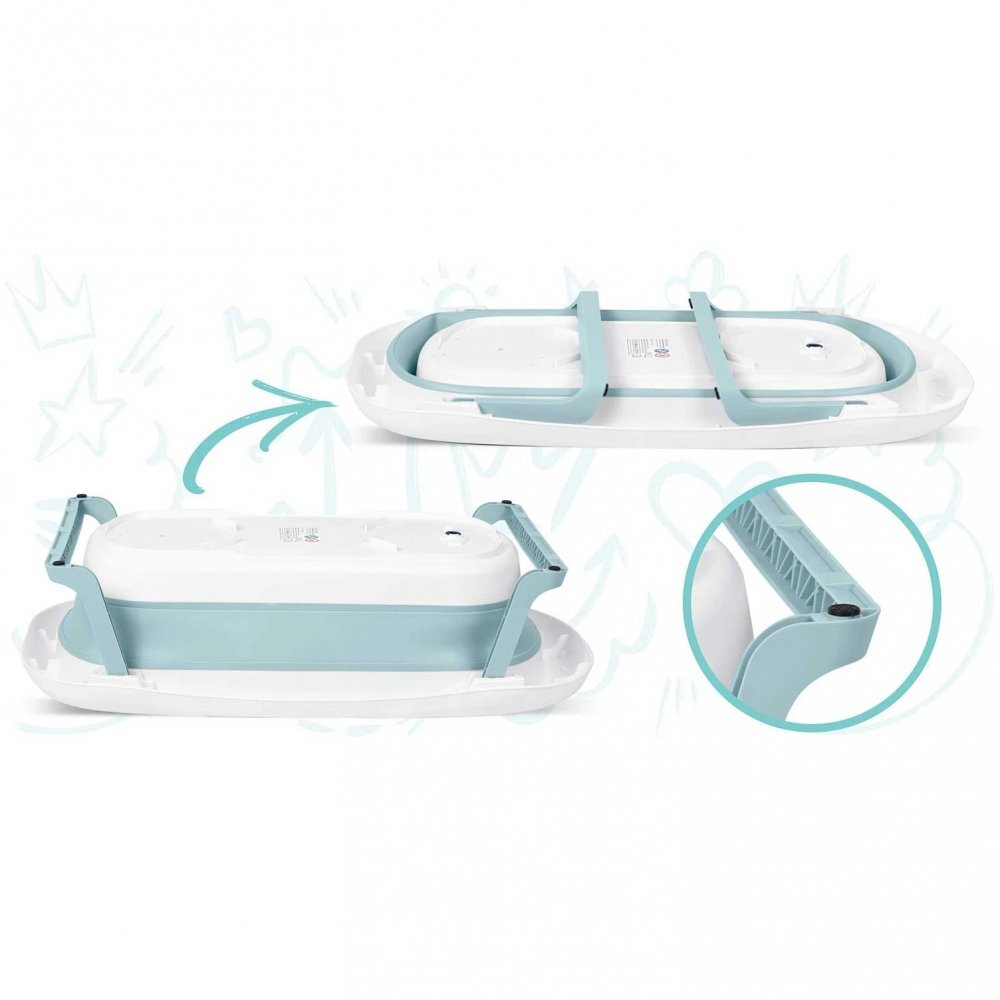 Ricokids Cadita pliabila cu termometru digital inclus Butterfly Blue