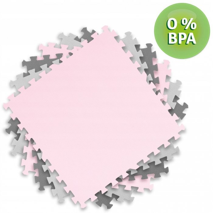 Ricokids Covoras de joaca puzzle 180 x 180 cm RozGri cu 9pieserealizat din spuma EVA inodoraantiderapantrezistent la apausor de curatatconfiguratii multipleutilizare cresegradinite