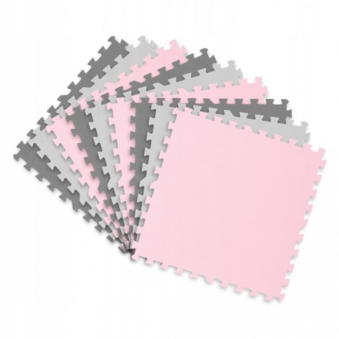 Ricokids Covoras de joaca puzzle 180 x 180 cm RozGri cu 9pieserealizat din spuma EVA inodoraantiderapantrezistent la apausor de curatatconfiguratii multipleutilizare cresegradinite