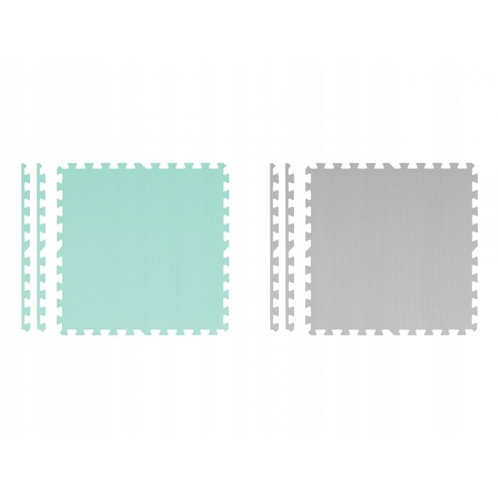 Ricokids Covoras de joaca puzzle 180 x 180 cm TurcoazGri cu 9pieserealizat din spuma EVA inodoraantiderapantrezistent la apausor de curatatconfiguratii multipleutilizare cresegradinite