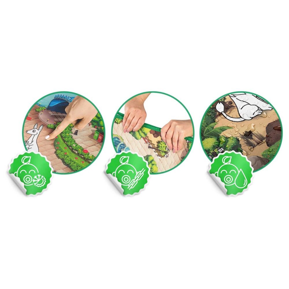 Ricokids Covoras din spuma EVA pentru copiirulabilse poate coloradesene cu marcaj si set markere incluselavabilizolatie termica fata de sol 200x120 cm Zoo - BKid