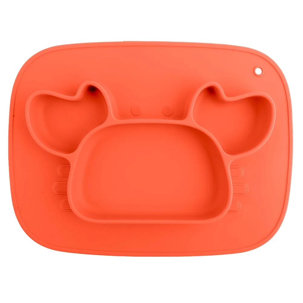 Ricokids Farfurie compartimentata Crab Rosu cu capac din silicon fara bpapotrivit pentru masina de vase si microunde