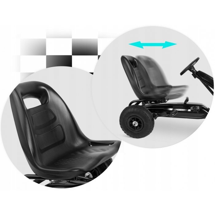 Ricokids Kart cu pedale si roti gonflabile gokart rk 590 negru