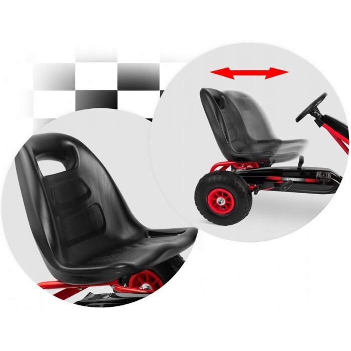 Ricokids Kart cu pedale si roti gonflabile Gokart rk 590 rosu