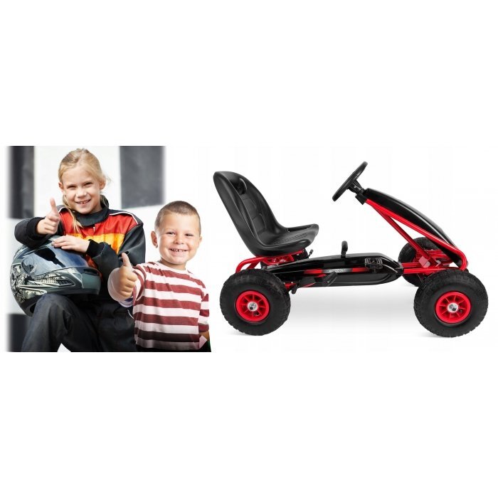 Ricokids Kart cu pedale si roti gonflabile Gokart rk 590 rosu
