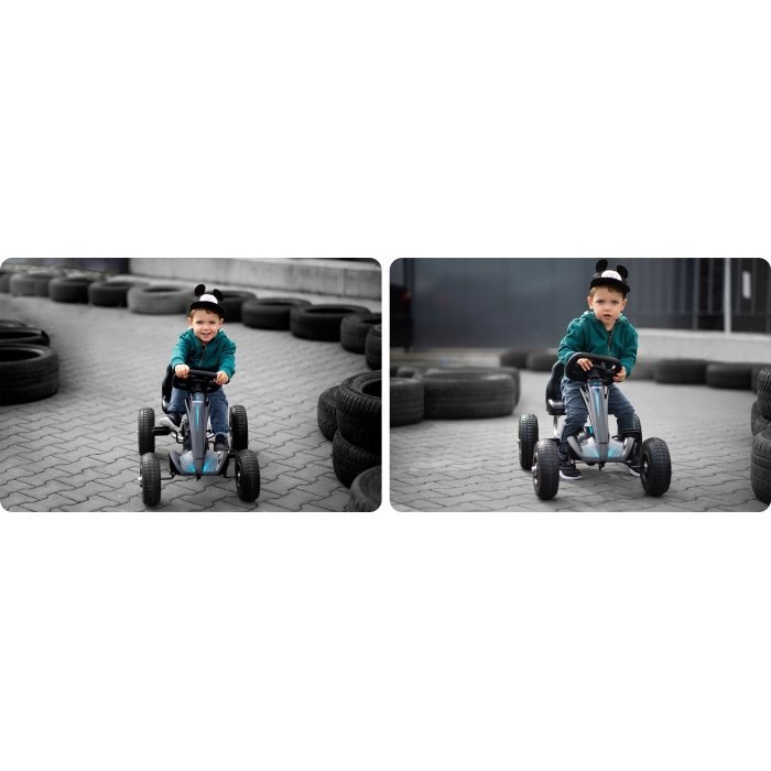 Ricokids Kart cu pedale si roti gonflabile Gokart RK-591 negru