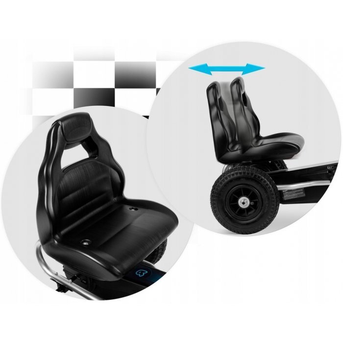 Ricokids Kart cu pedale si roti gonflabile Gokart RK-591 negru