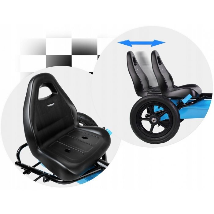 Ricokids Kart cu pedale si roti gonflabile gokart rk 592 albastru