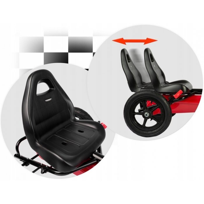 Ricokids Kart cu pedale si roti gonflabile gokart rk 592 rosu