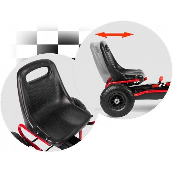 Ricokids Kart cu pedale si roti gonflabile Gokart rk 594 rosu