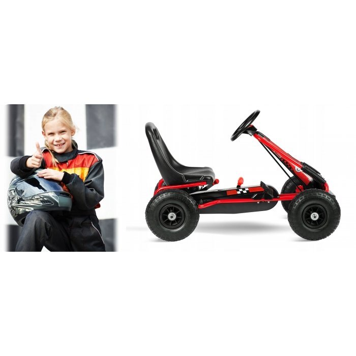 Ricokids Kart cu pedale si roti gonflabile Gokart rk 594 rosu