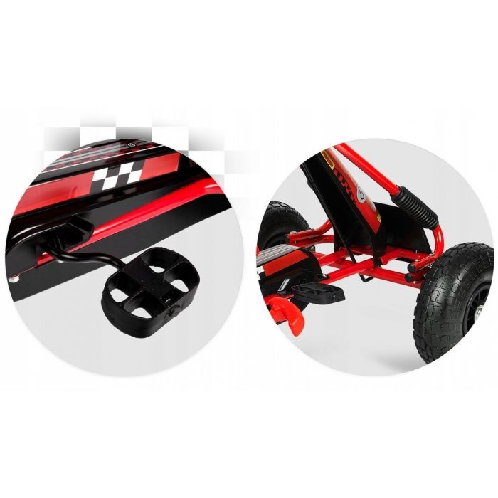 Ricokids Kart cu pedale si roti gonflabile Gokart rk 594 rosu